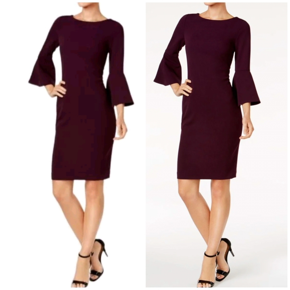 CALVIN KLEIN Bell Sleeve Dress ~ EUC